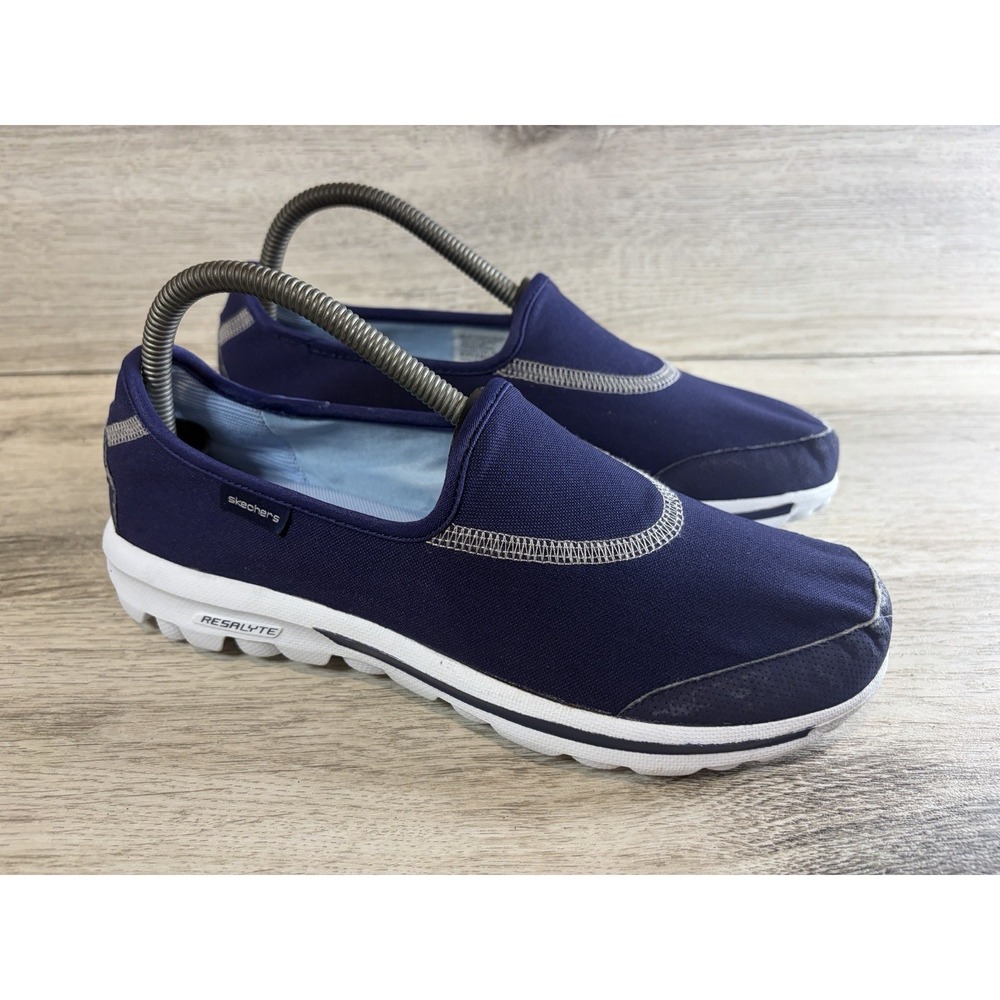 Skechers GoWalk Slip On Athletic Walking Shoe Womens Size 8.5 13510 Blue White